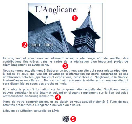 Page d'accueil de l'Anglicane de Lévis